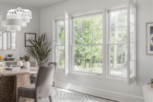 energy-efficient vinyl window replaced by All Work Construction