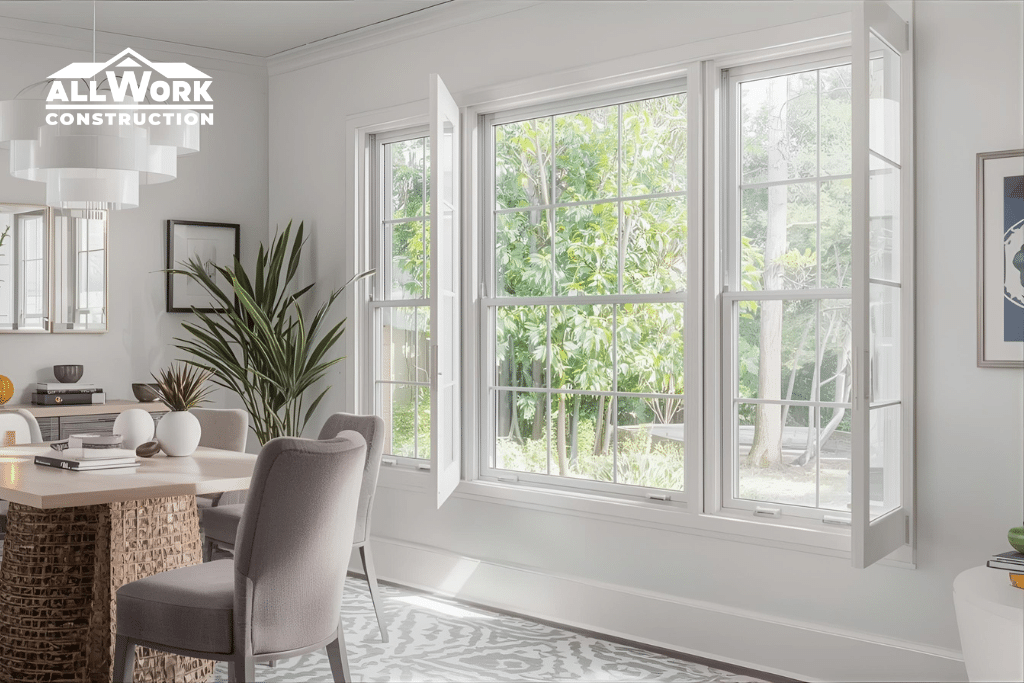 energy-efficient vinyl window replaced by All Work Construction