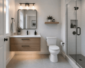 Floating Vanity With Open Floor Space