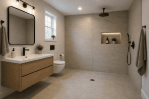 Wet Room Style Bathroom Layout Idea