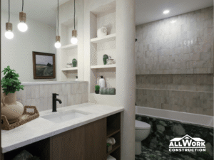 Bathroom remodel in progress in a New England home