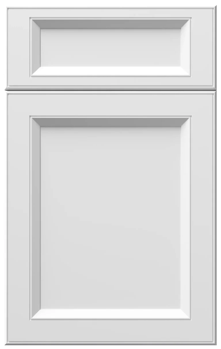 Eurocrafts Stella kitchen cabinet door and drawer front in white with decorative molding