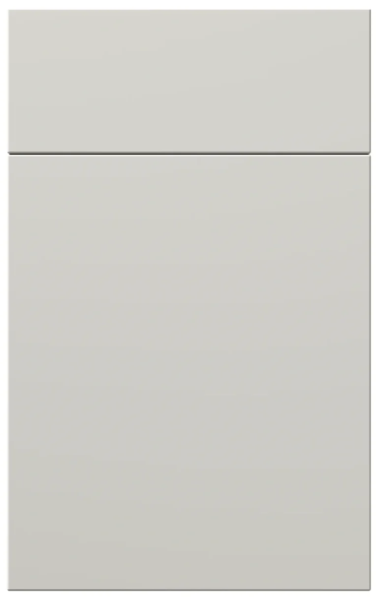 Eurocrafts Euro Slab kitchen cabinet fronts in Heron Plume off-white