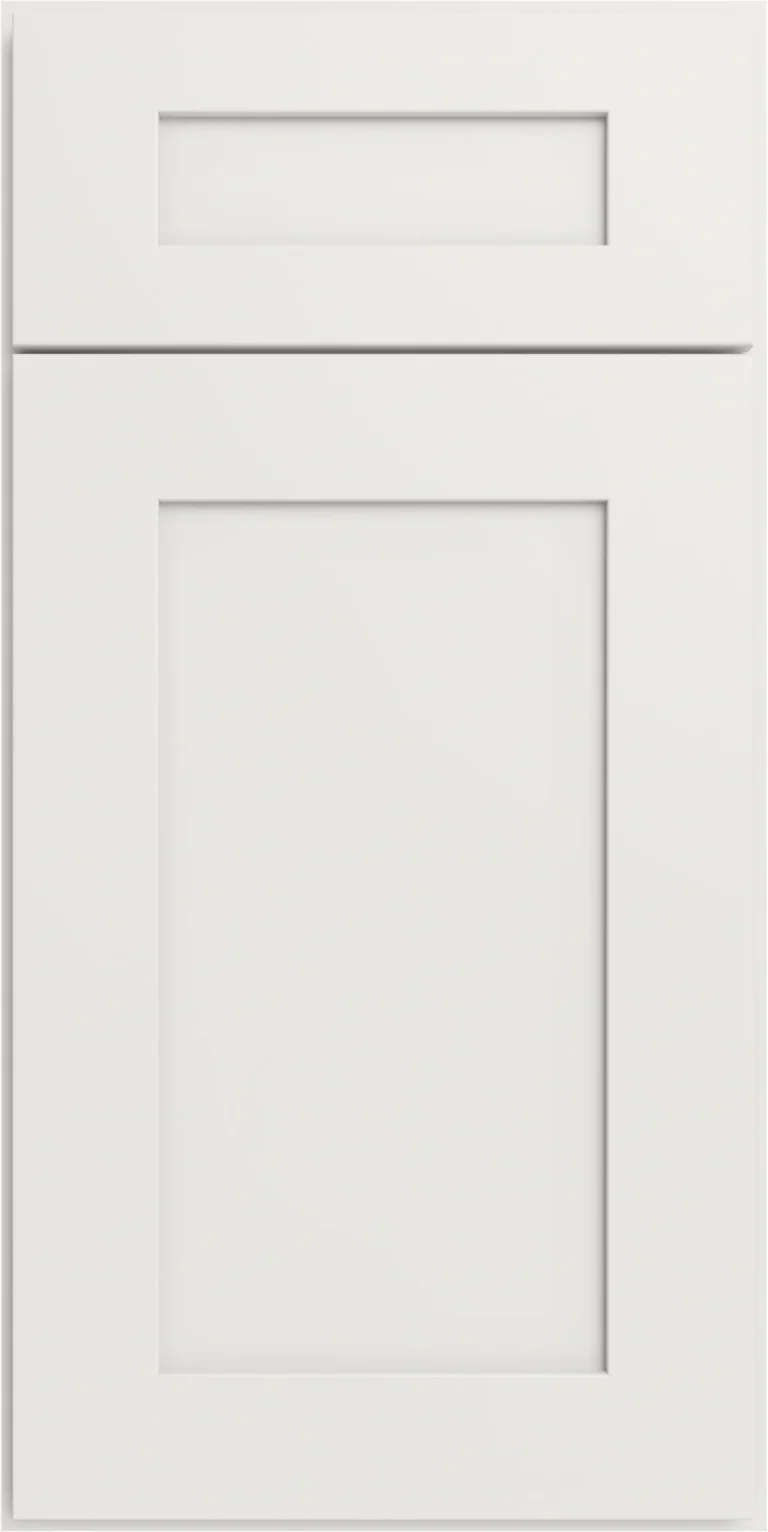 Forevermark Champagne Maple Shaker kitchen cabinet door with a maple finish